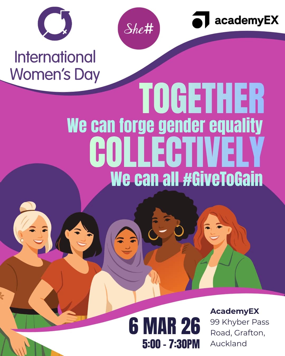 She Sharp & academyEX International Women's Day 2026 - Together We Can Forge Gender Equality Collectively